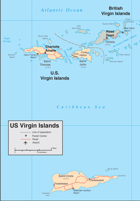 Us Virgin Islands Map Map Of Us Virgin Islands